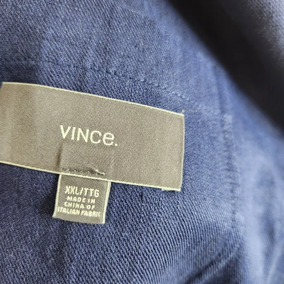 Vince Mens Linen Cotton Blend Navy Blue Double Button Single Vent Blazer XXL - Picture 4 of 9